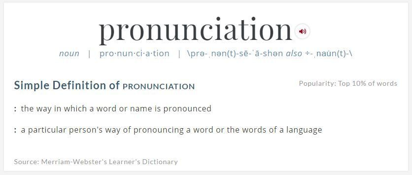 pronunciation image from dictionary